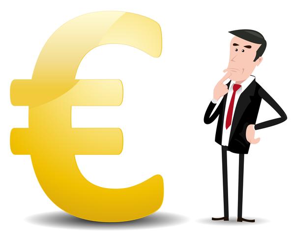 Vilken framtid för eurovaluta? vektor