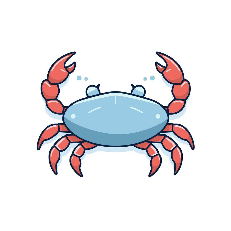 vektor av en platt ikon vektor av en blå skalade krabba