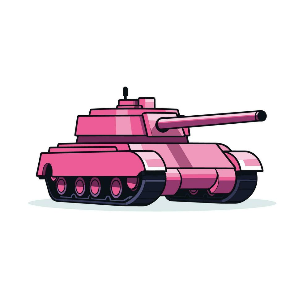 Vektor von ein Rosa Panzer gegen ein minimalistisch Weiß Hintergrund