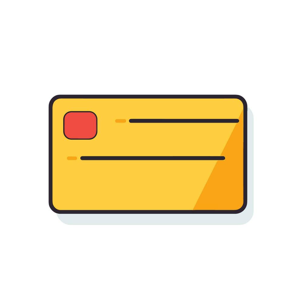 vektor av en platt gul kreditera kort med en röd knapp