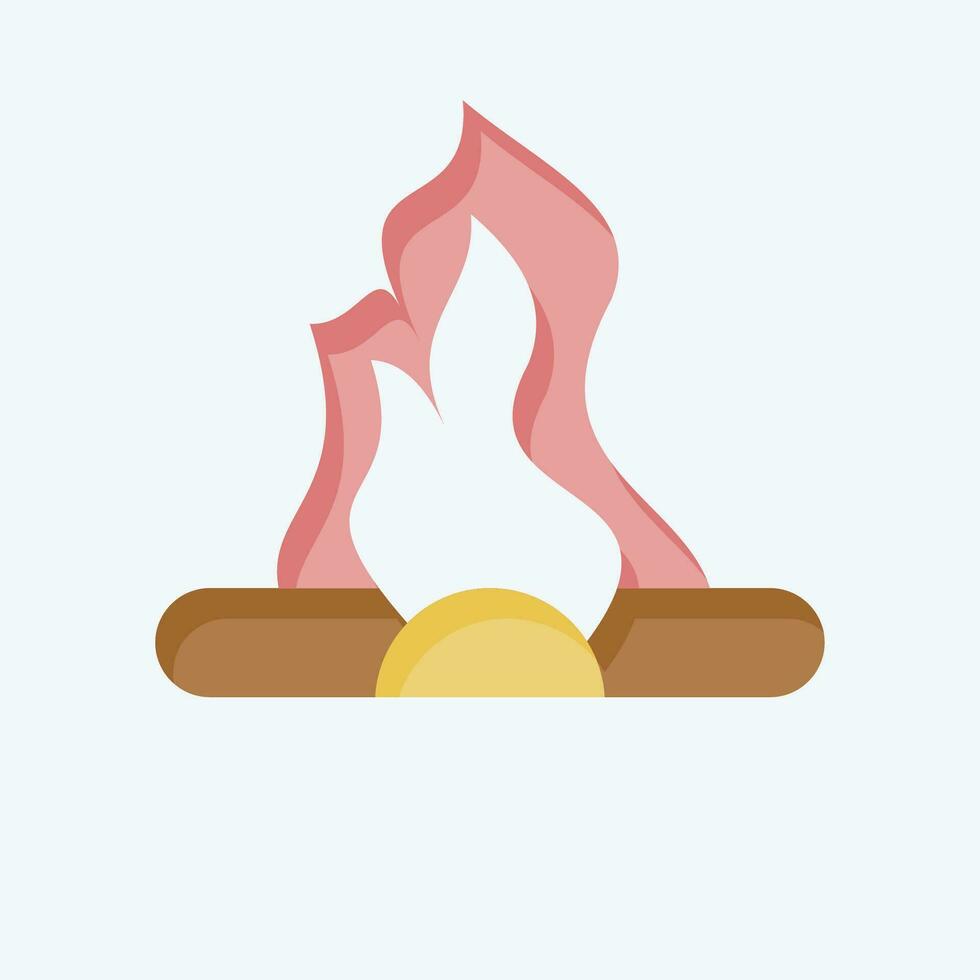 Symbol Lagerfeuer. verbunden zu prähistorisch Symbol. eben Stil. einfach Design editierbar. einfach Illustration vektor