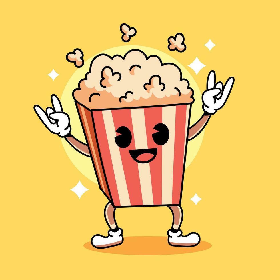 Karikatur glücklich Popcorn vektor