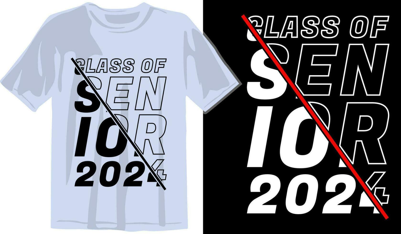 senior klass hälsning, inbjudan kort. text för gradering design, congratulation händelse, t-shirt, fest, hög skola eller högskola examen. senior 2024 klass av 2024 gradering vektor