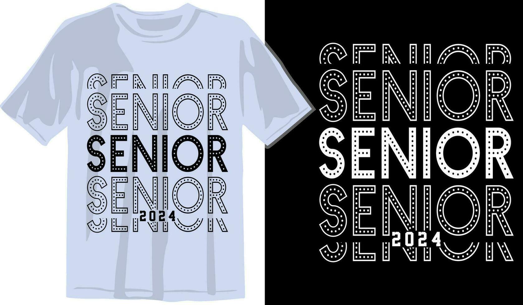 senior klass hälsning, inbjudan kort. text för gradering design, congratulation händelse, t-shirt, fest, hög skola eller högskola examen. senior 2024 klass av 2024 gradering vektor