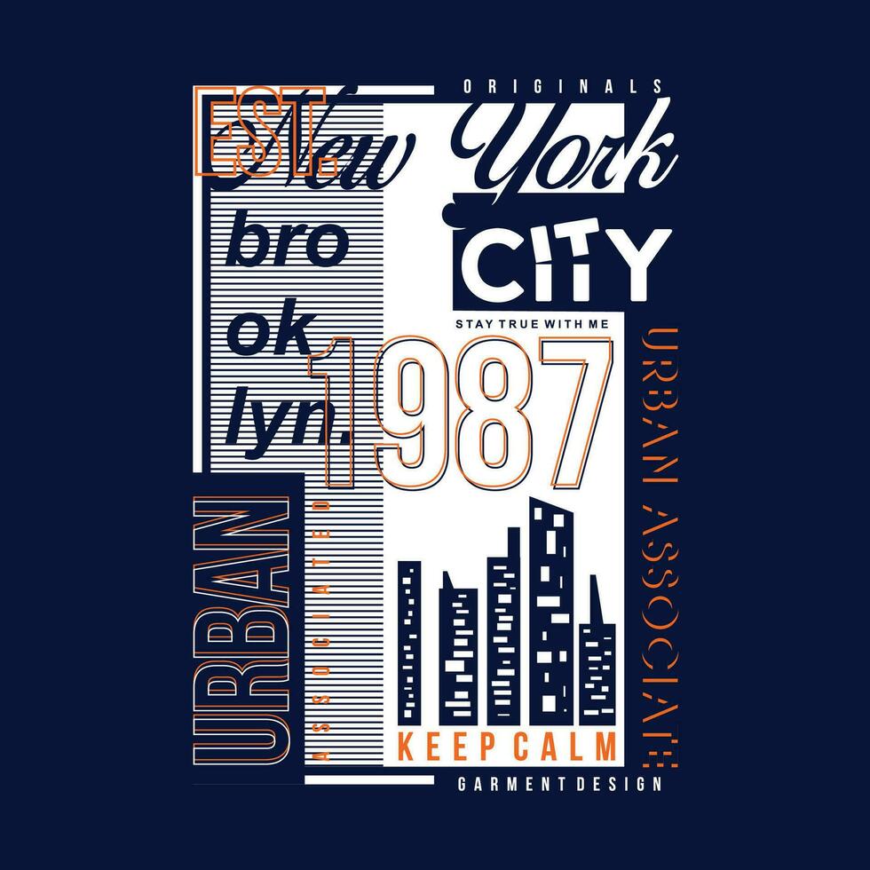 Brooklyn Neu York Beschriftung Typografie Vektor, abstrakt Grafik, Illustration, zum drucken t Hemd vektor