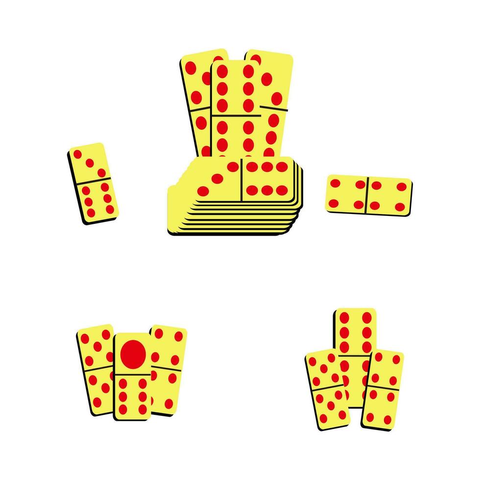 stock vektor domino, domino kort samling, klassisk kort domino