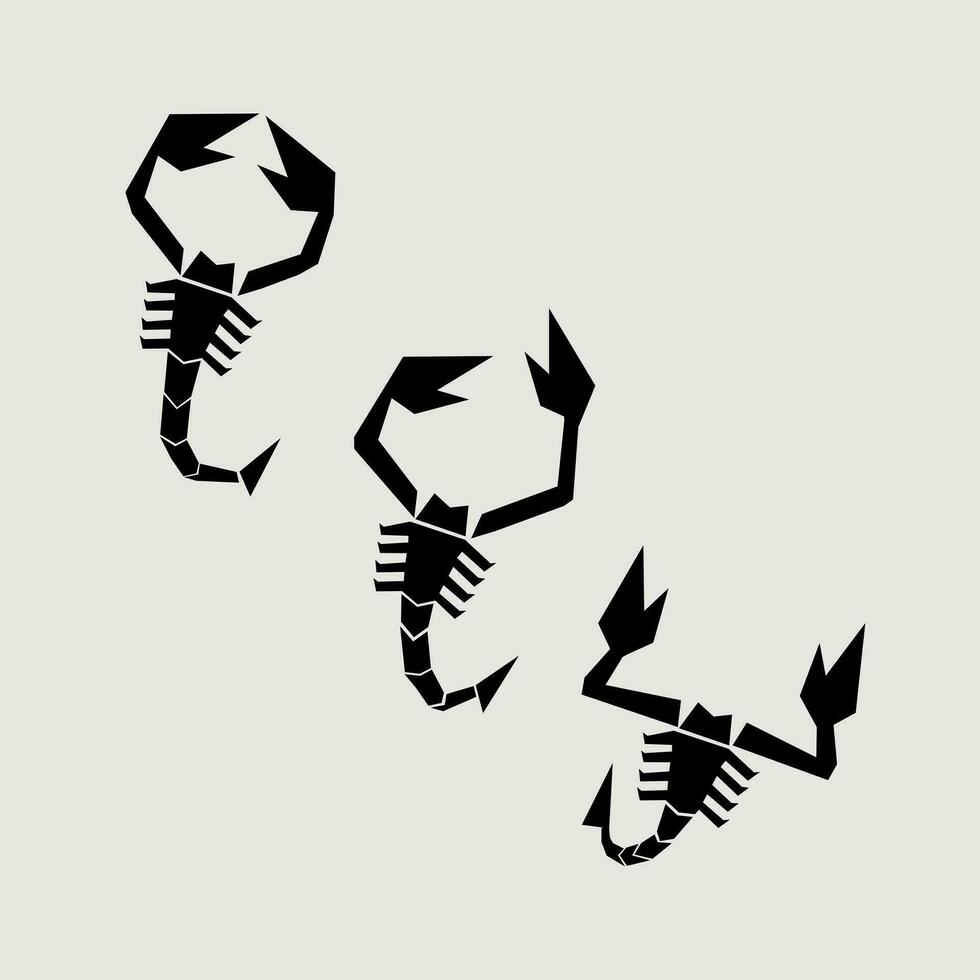Grafik Skorpion isoliert im schwarz zum drucken und Schneiden Aufkleber. Skorpion Illustration Logo Design vektor
