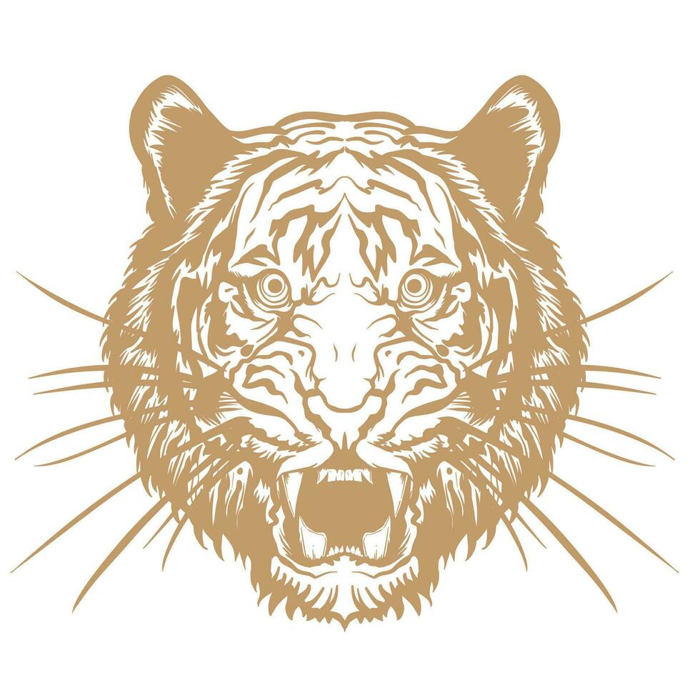 Tiger Kopf Vektor auf Weiß Hintergrund