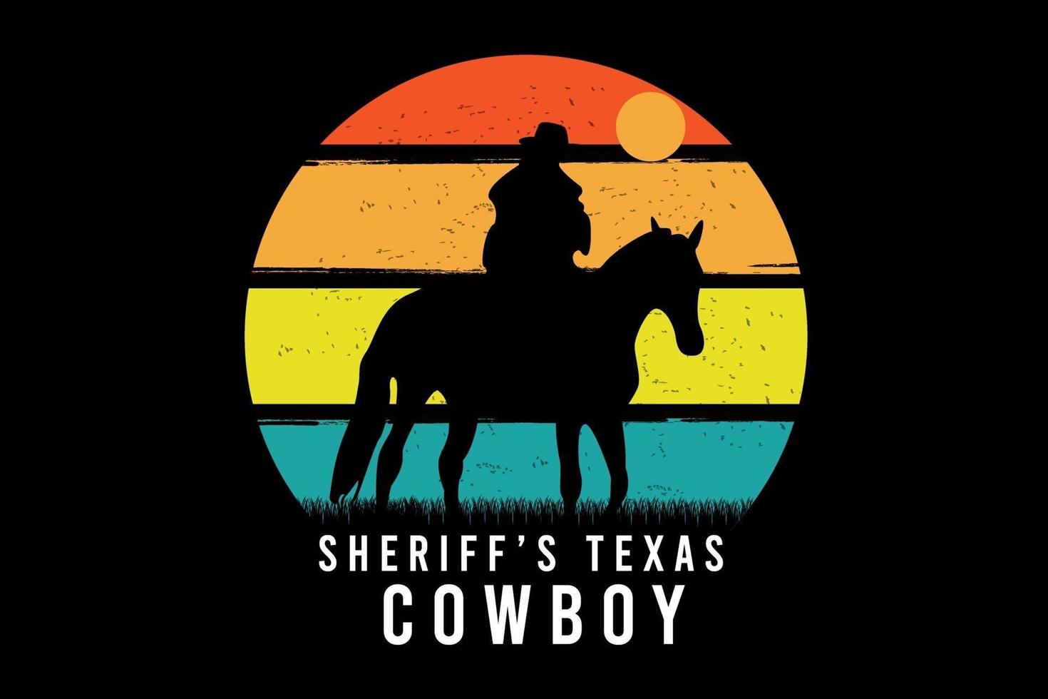 Sheriff's Texas Cowboy Farbe Orange Gelb und Grün vektor