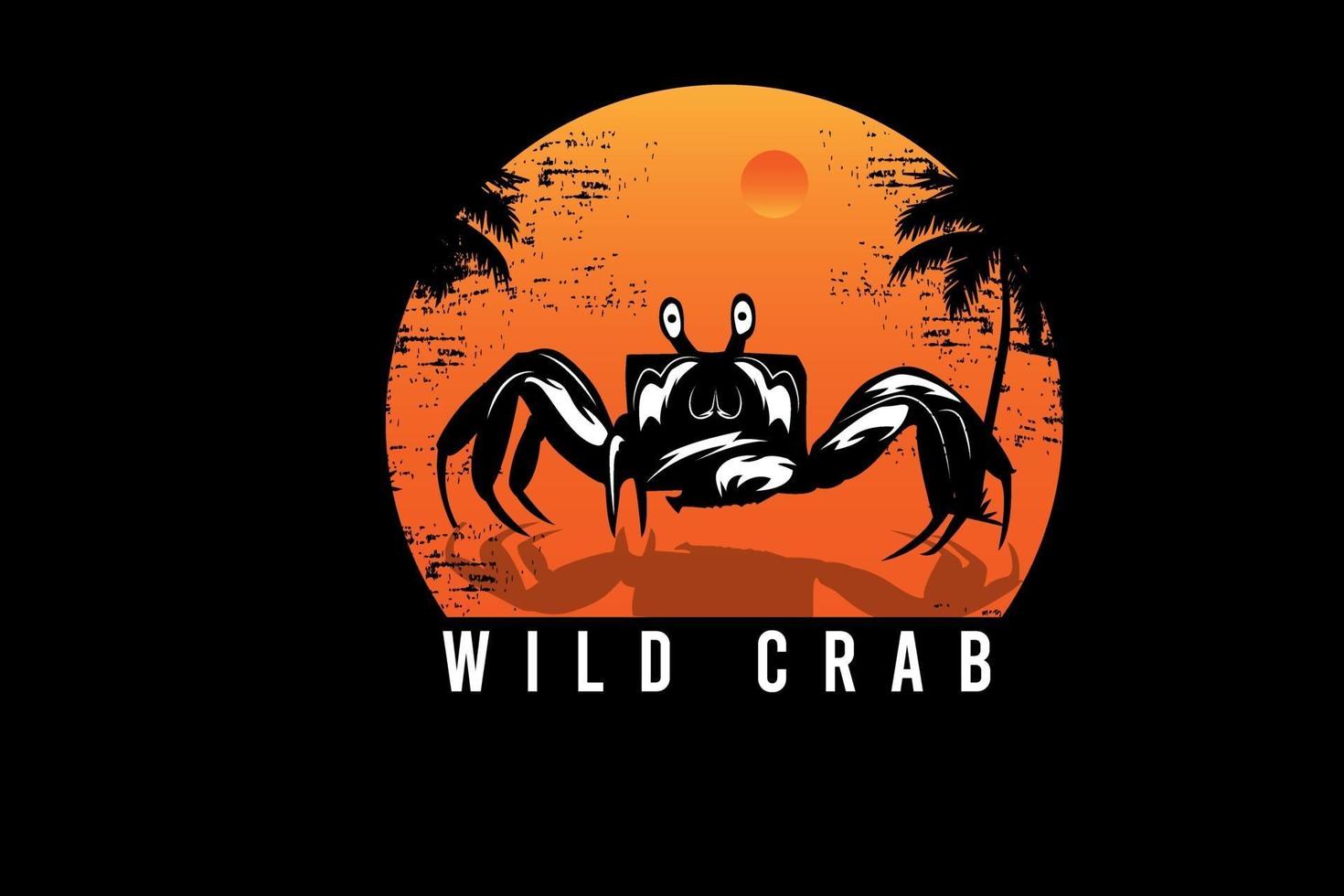 vild krabba färg orange och gul vektor