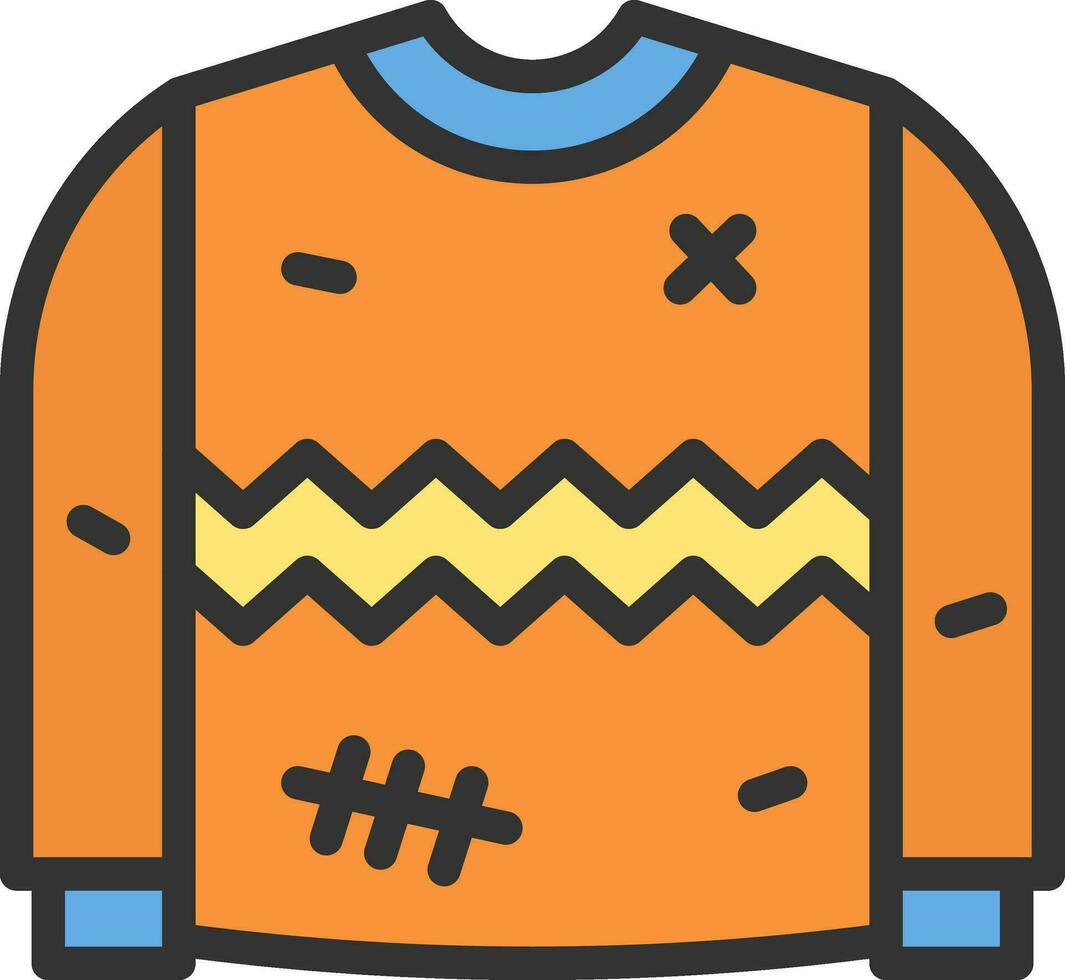 Sweatshirt Symbol Vektor Bild. geeignet zum Handy, Mobiltelefon Apps, Netz Apps und drucken Medien.