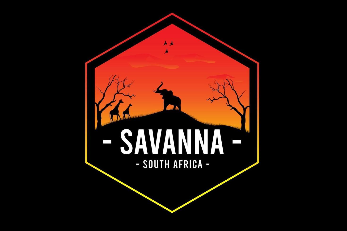 savanna Sydafrika färg orange och gul vektor