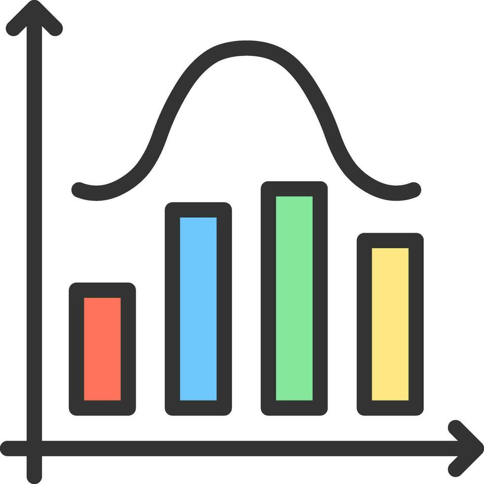 Histogramm Symbol Vektor Bild. geeignet zum Handy, Mobiltelefon Apps, Netz Apps und drucken Medien.