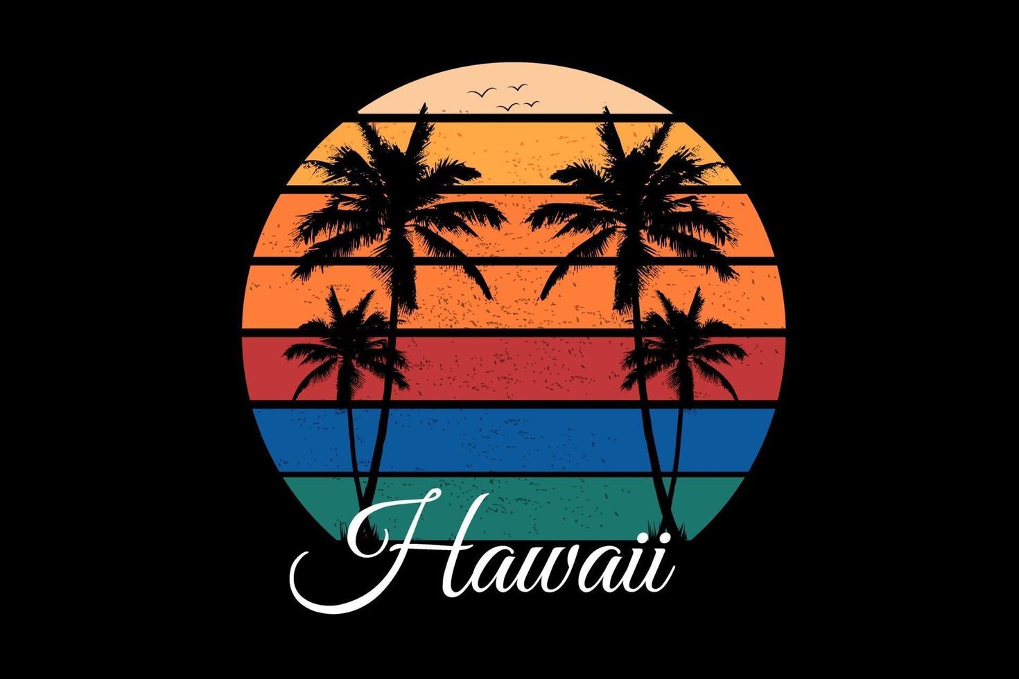 hawaii farbe grün gelb und orange vektor