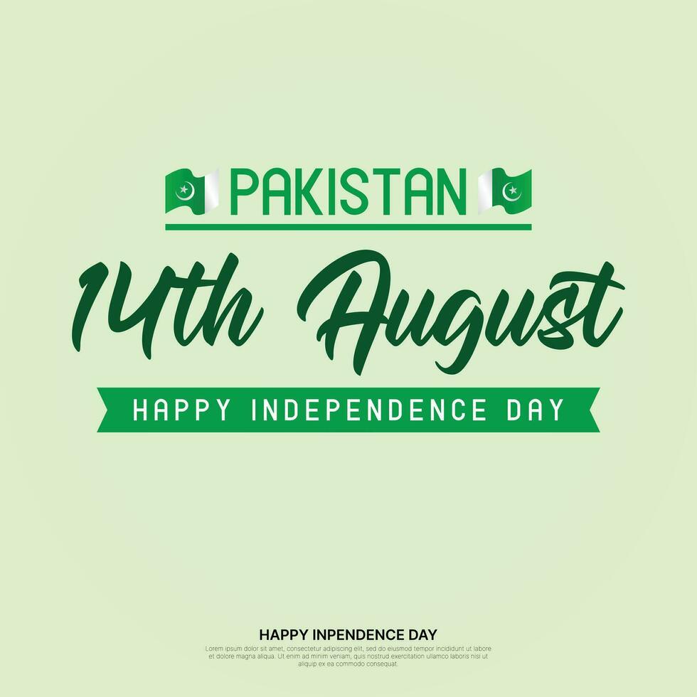 pakistan oberoende dag - 14 augusti pakistansk nationell firande pakistan dag pakistan skriven i urdu kalligrafi logotyp vektor