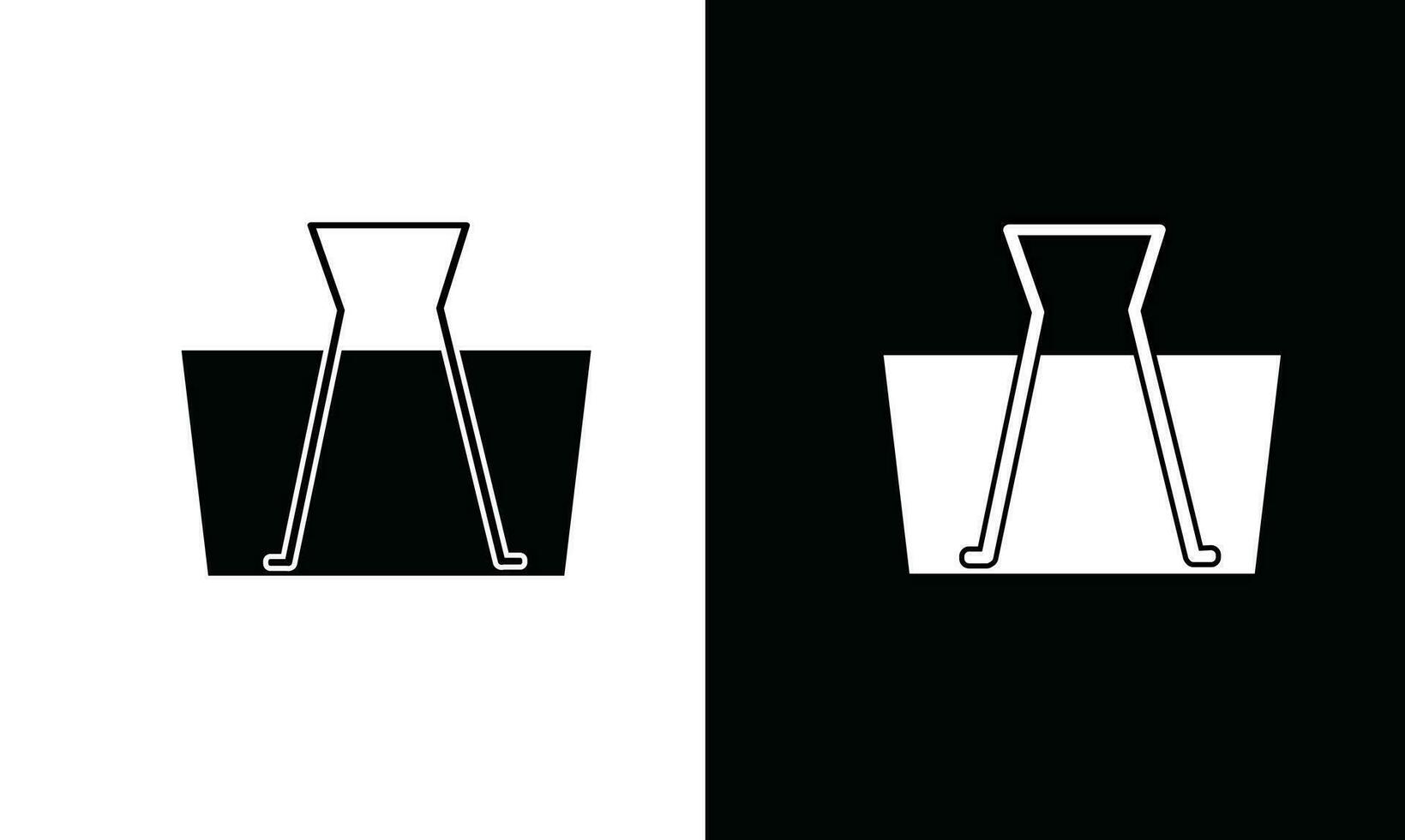 Bindemittel Clip Symbol Vektor. Bindemittel Clip Silhouette. Schule liefert Symbol Vektor. zurück zu Schule Konzept. Lernen und Bildung Symbol. eben Vektor im schwarz und Weiß.