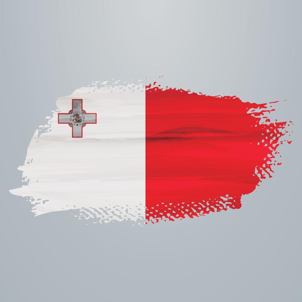 malta flagge bürste vektor