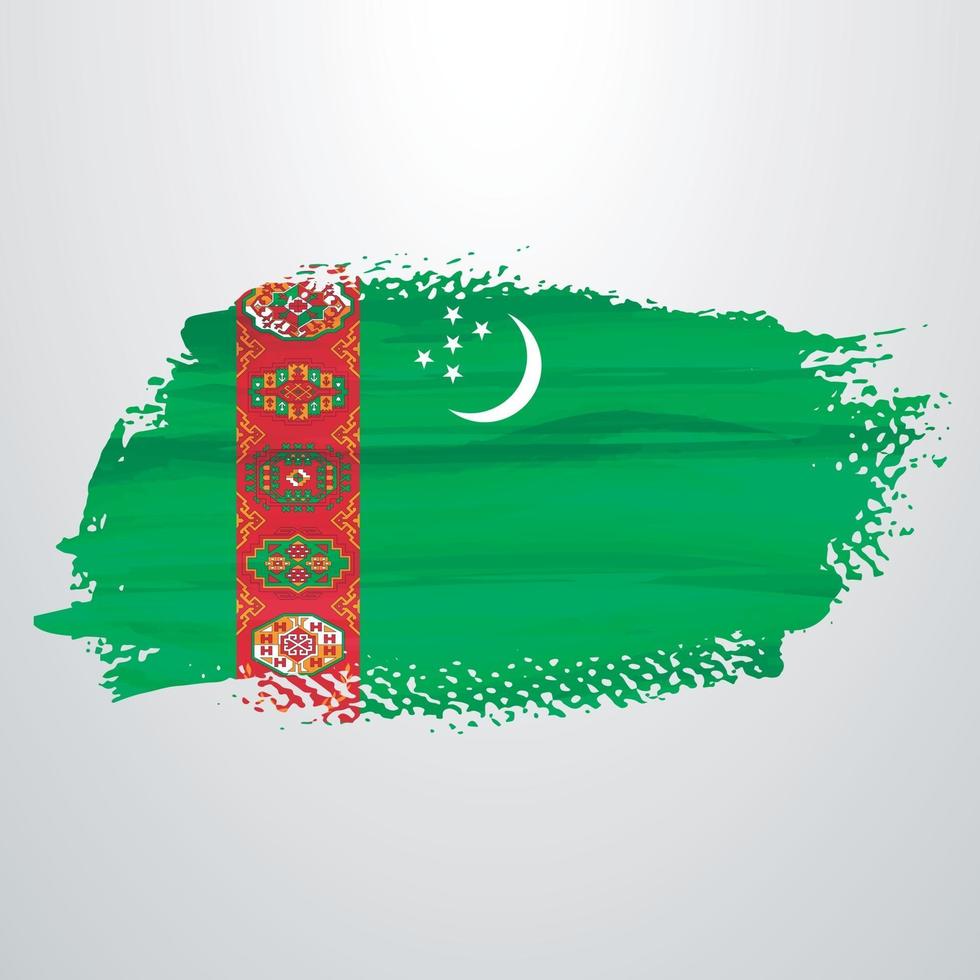 turkmenischer Flaggenpinsel vektor