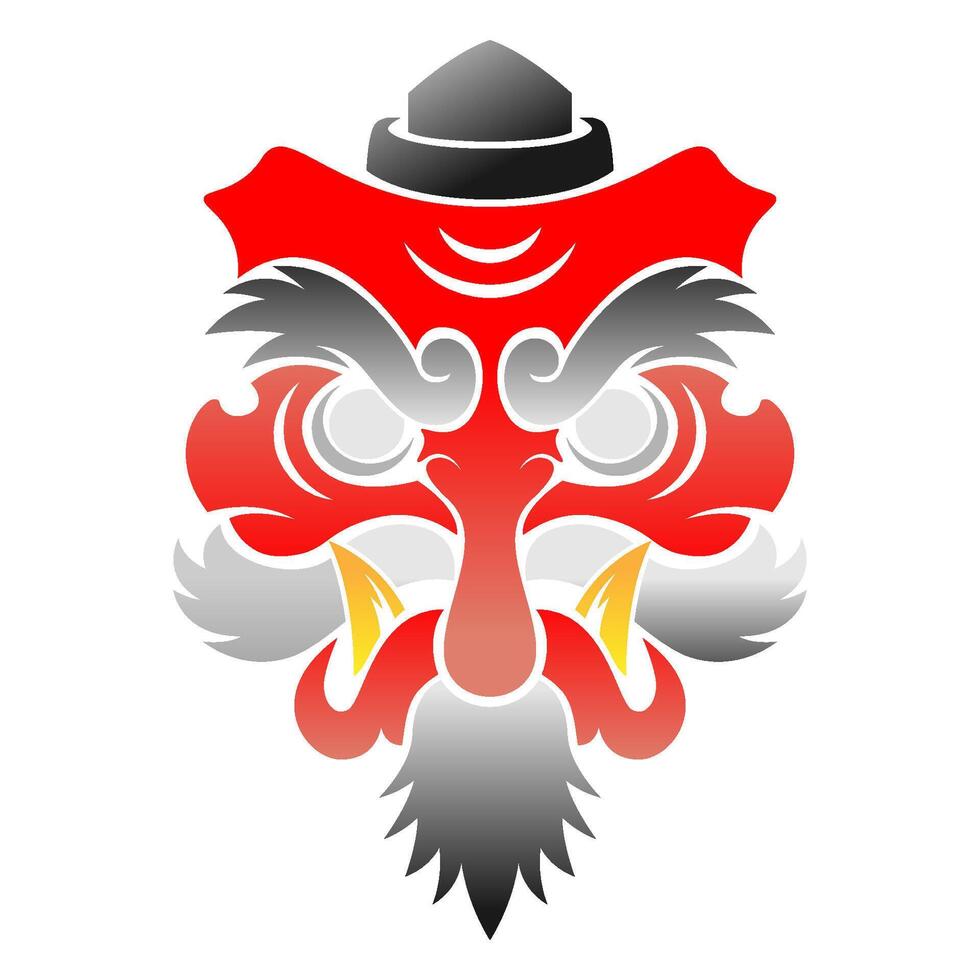 traditionell Tengu Maske Symbol vektor