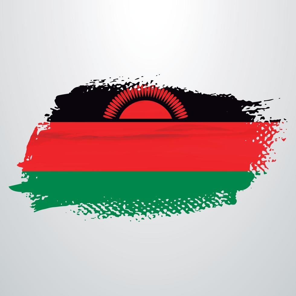 malawi flagge bürste vektor