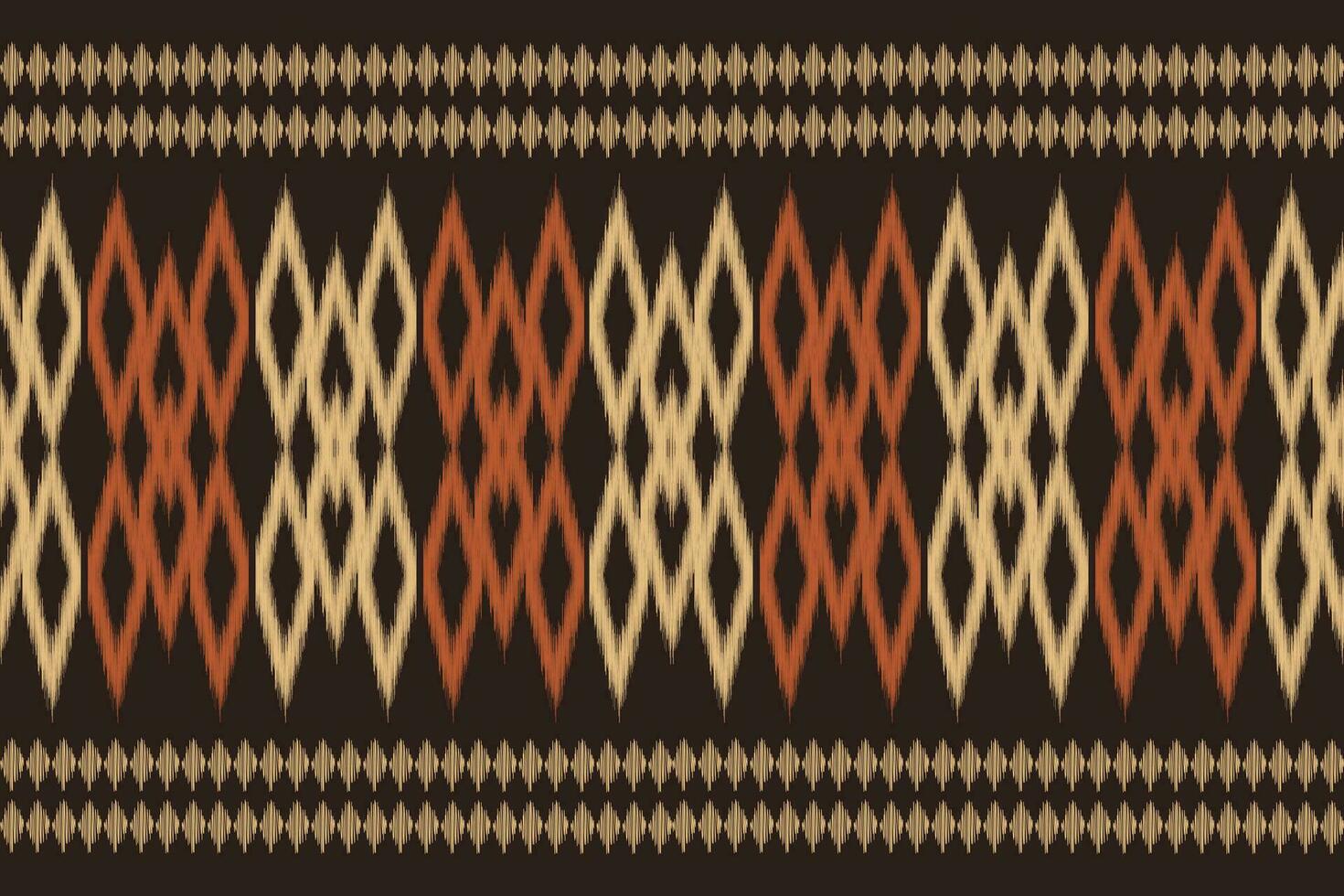 ethnisch Ikat Stoff Muster geometrisch Stil.afrikanisch Ikat Stickerei braun ethnisch orientalisch Muster braun Hintergrund. abstrakt, Vektor, Illustration. Textur, Tapete, Rahmen, Dekoration, Teppich, Motiv. vektor