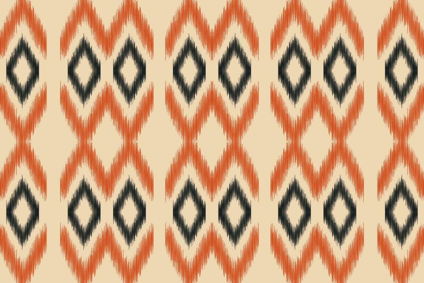 ethnisch Ikat Stoff Muster geometrisch Stil.afrikanisch Ikat Stickerei ethnisch orientalisch Muster braun Sahne Hintergrund. abstrakt, Vektor, Illustration. Textur, Kleidung, Rahmen, Dekoration, Teppich, Motiv. vektor