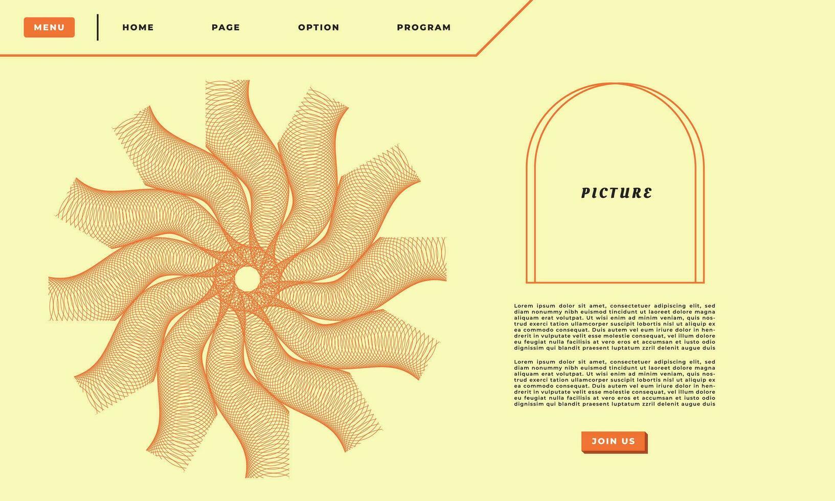 abstrakt spiral form bakgrund mall kopia Plats. vibrerande blommig form bakgrund design för landning sida, baner, affisch, flygblad, broschyr, tidskrift, omslag, eller presentation sida. vektor