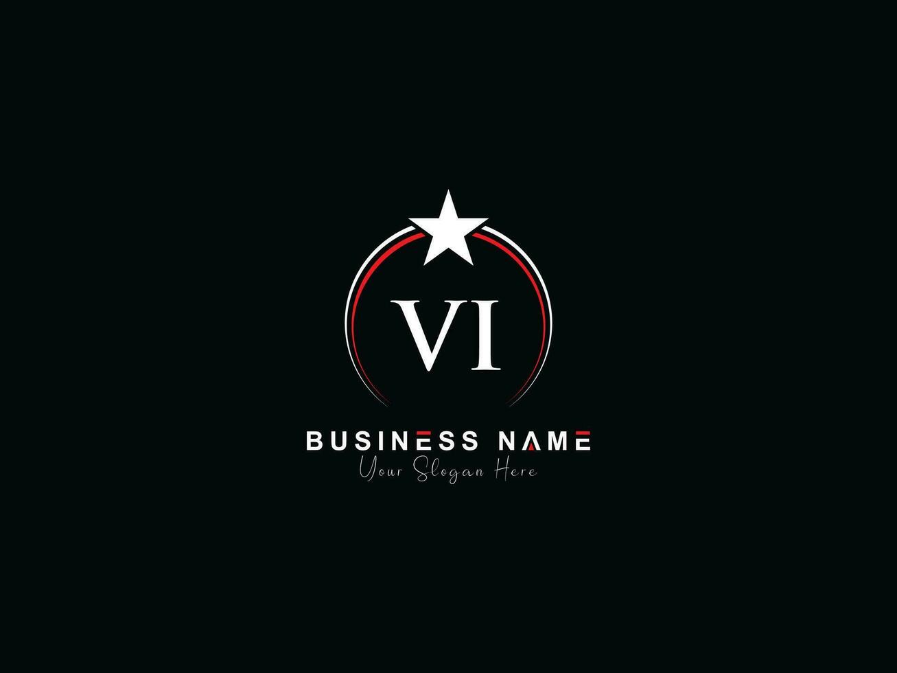 Initiale Luxus vi Kreis Logo Brief, minimal königlich Star vi Logo Symbol zum Geschäft vektor
