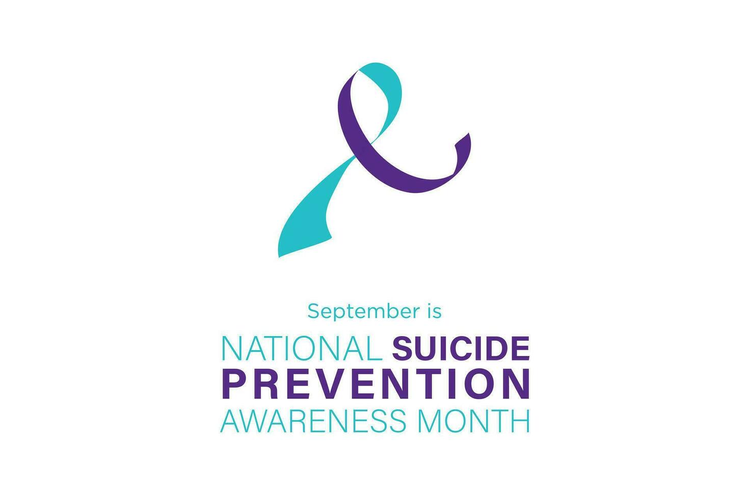 september är nationell självmord förebyggande medvetenhet månad baner med kopia Plats på vit bakgrund. självmord medvetenhet band. redigerbar vektor illustration. eps 10