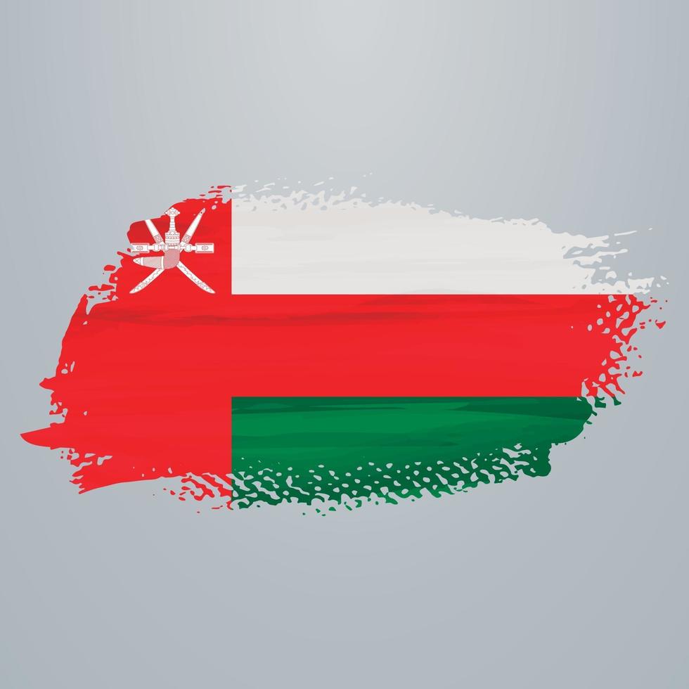 oman flagga borste vektor