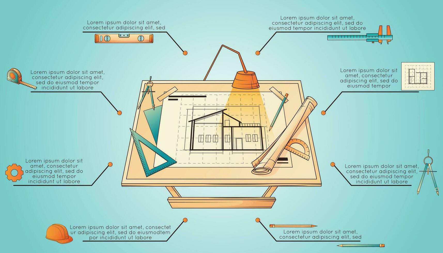 Architekt Projekt Infografik vektor