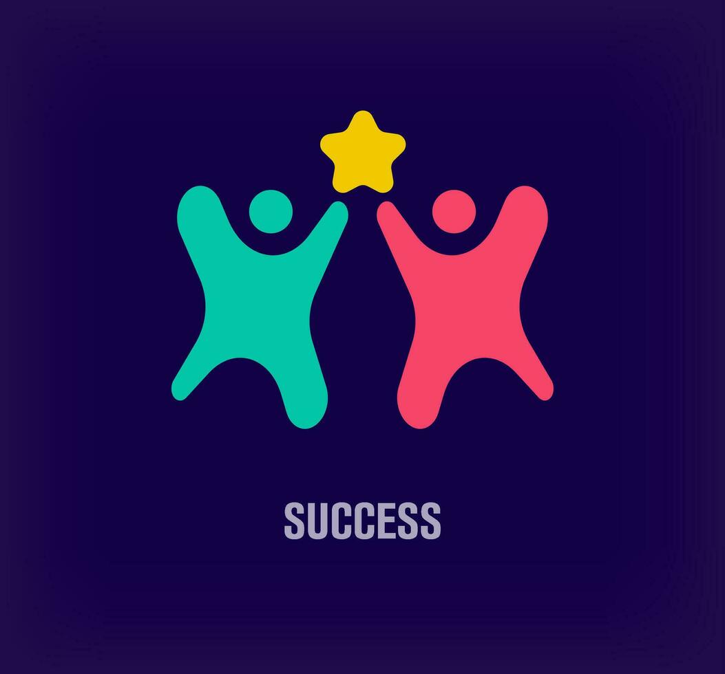 berühren kreativ Star Logo. einzigartig Farbe Übergänge. einzigartig Wettbewerb Erfolg Mensch Logo Vorlage. Vektor