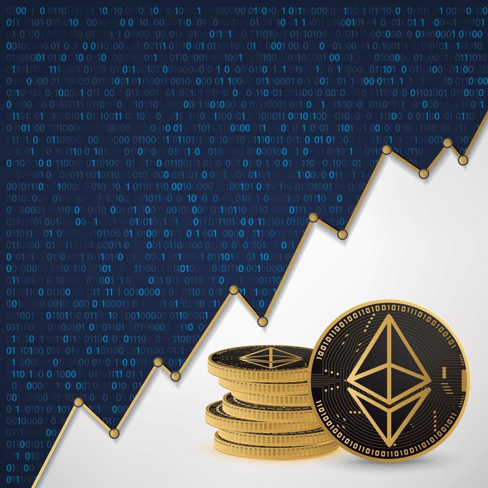 Ethereum digitale Kryptowährung vektor