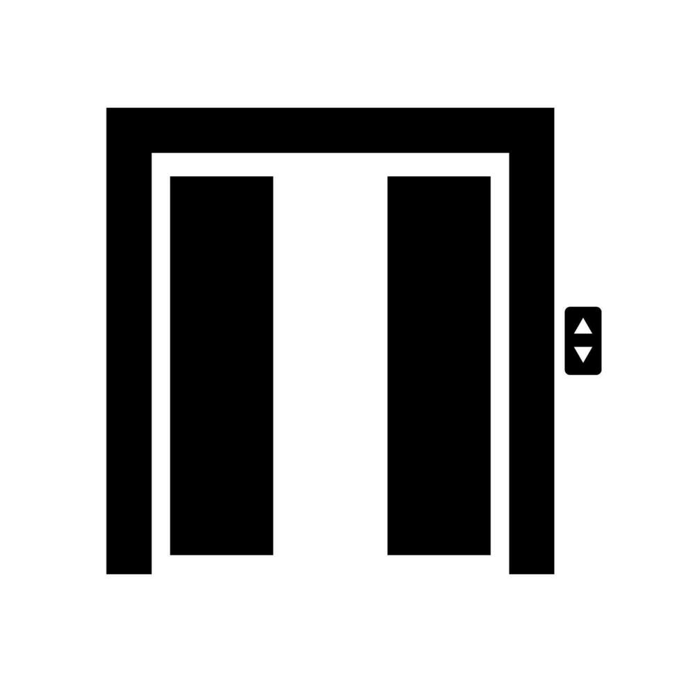 Aufzug Silhouette Symbol mit Türen offen. Erhebung Ausrüstung. Vektor. vektor