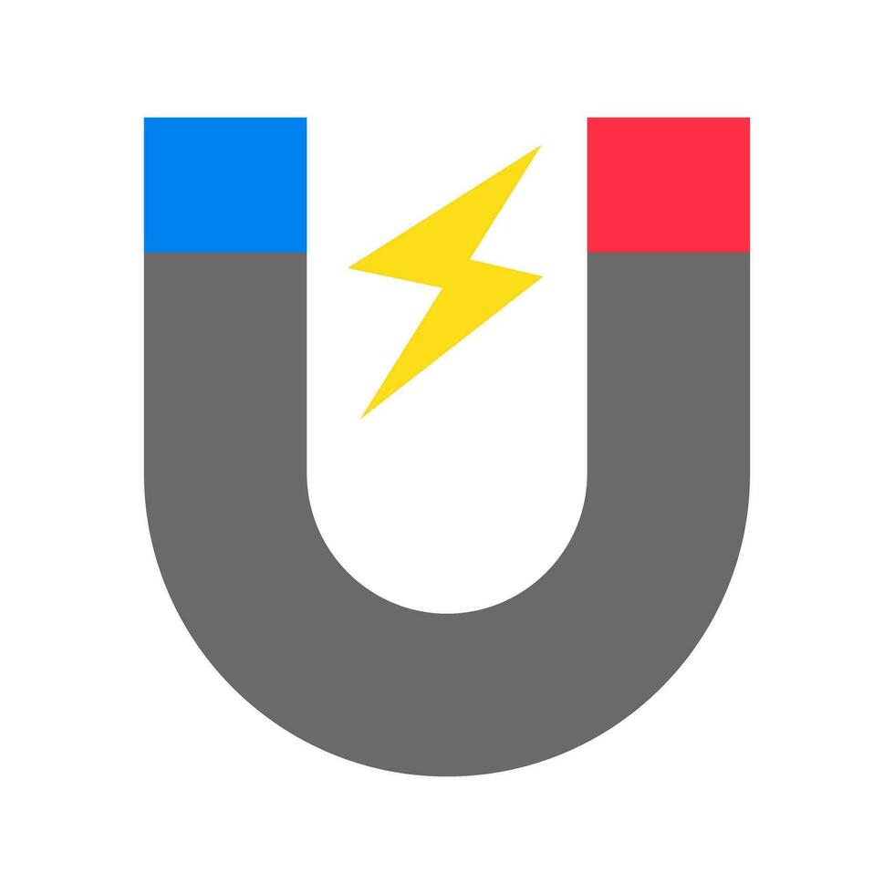 U-Magnet und elektrisch Symbol. Wissenschaft Experiment. Vektor. vektor