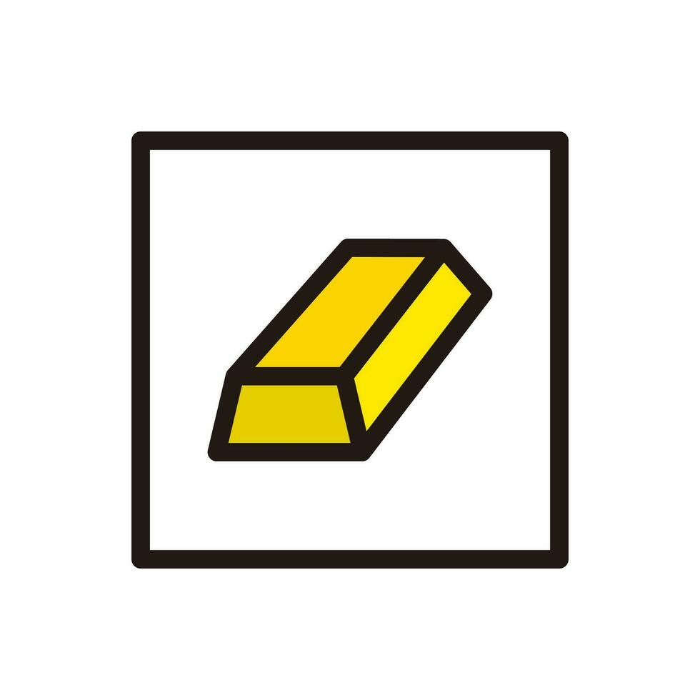 Platz Gold Bar Box Symbol. Goldbarren Riegel von Gold. Vektor. vektor