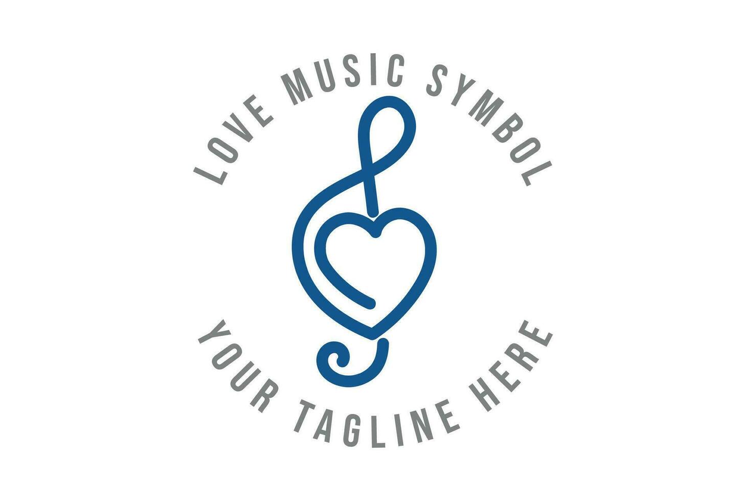 Liebe Herz Musik- Ton Hinweis Symbol Symbol Illustration Vektor