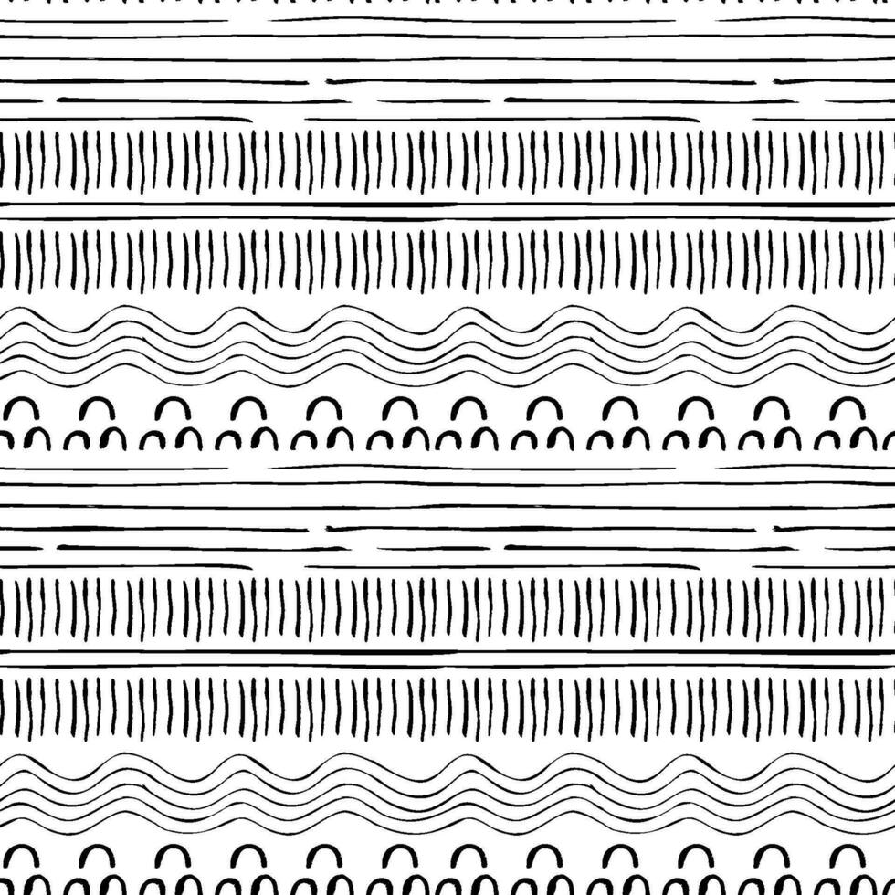abstrakt vektor sömlös mönster. prydnad av enkel geometrisk former. linje konst klotter illustration
