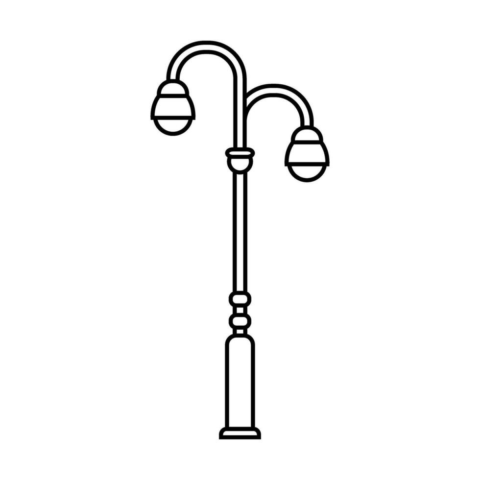 Straße Licht Vektor Symbol. Straße Beleuchtung Illustration unterzeichnen. Taschenlampe Symbol. Lampe Logo.