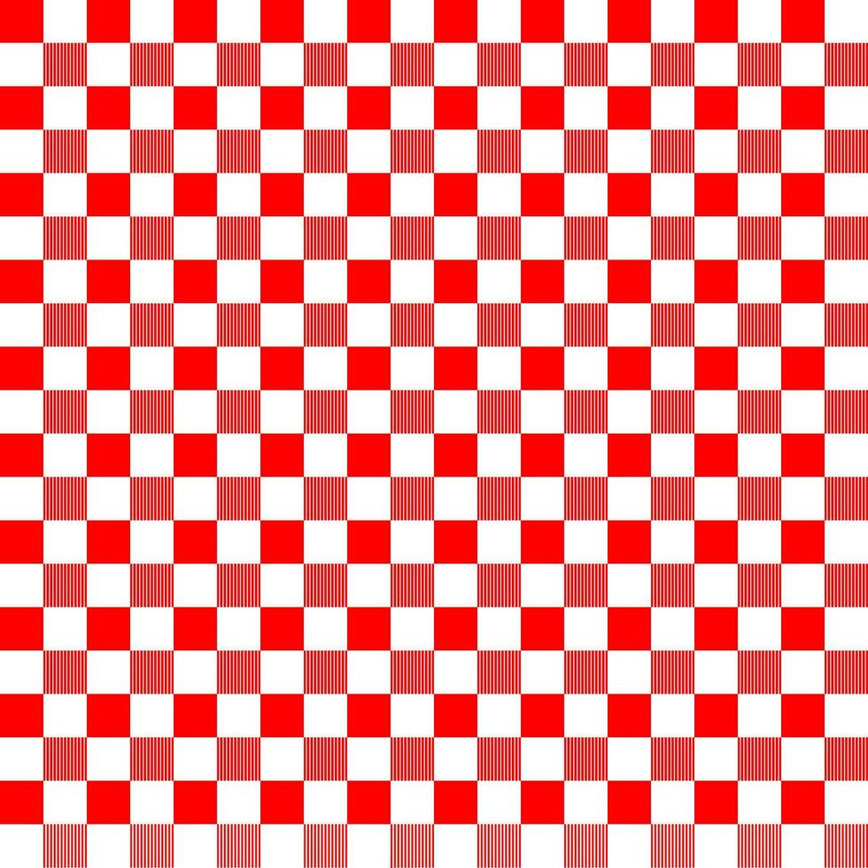 rot und Weiß Gingham Plaid Muster zum Picknick Teppich oder Stoff Drucken. Platz Fliese Schach Tafel Hintergrund Vektor Vorlage.