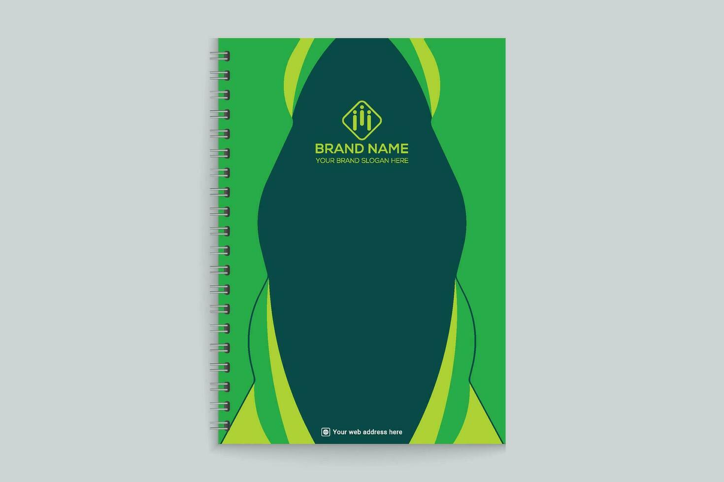 korporativ Grün Farbe Notizbuch Startseite Design vektor