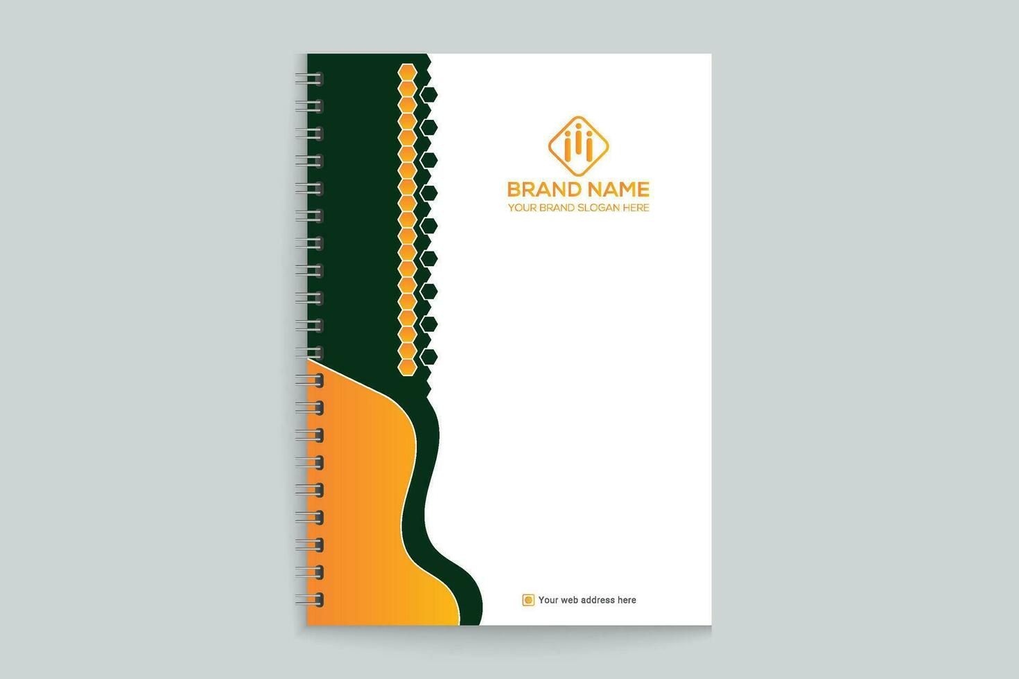 orange elegant företags- anteckningsbok omslag design vektor