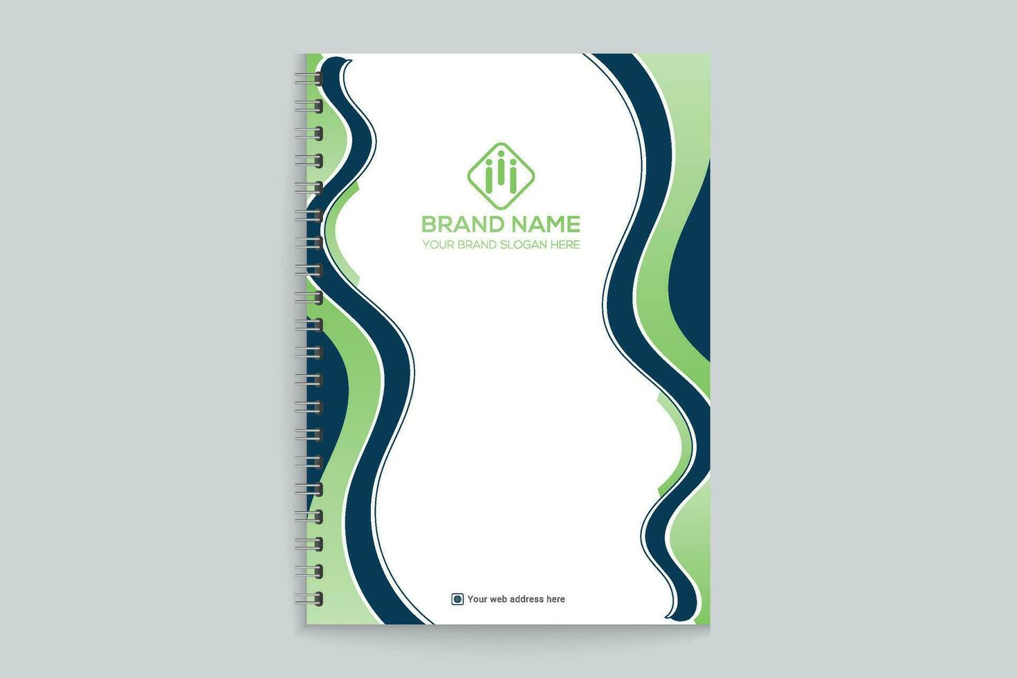 företags- grön Färg anteckningsbok omslag design vektor