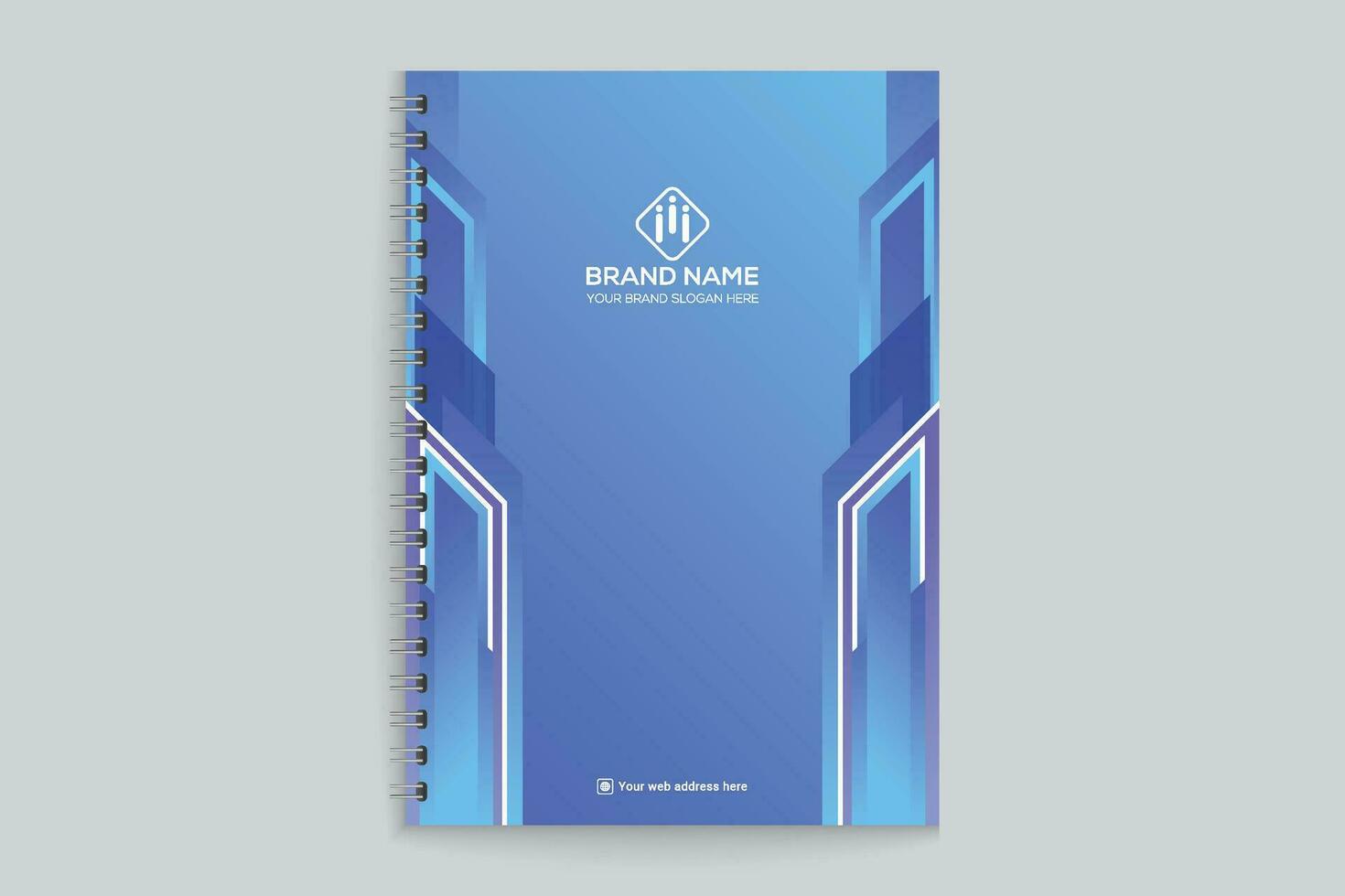 Blau Farbe Notizbuch Startseite Design vektor