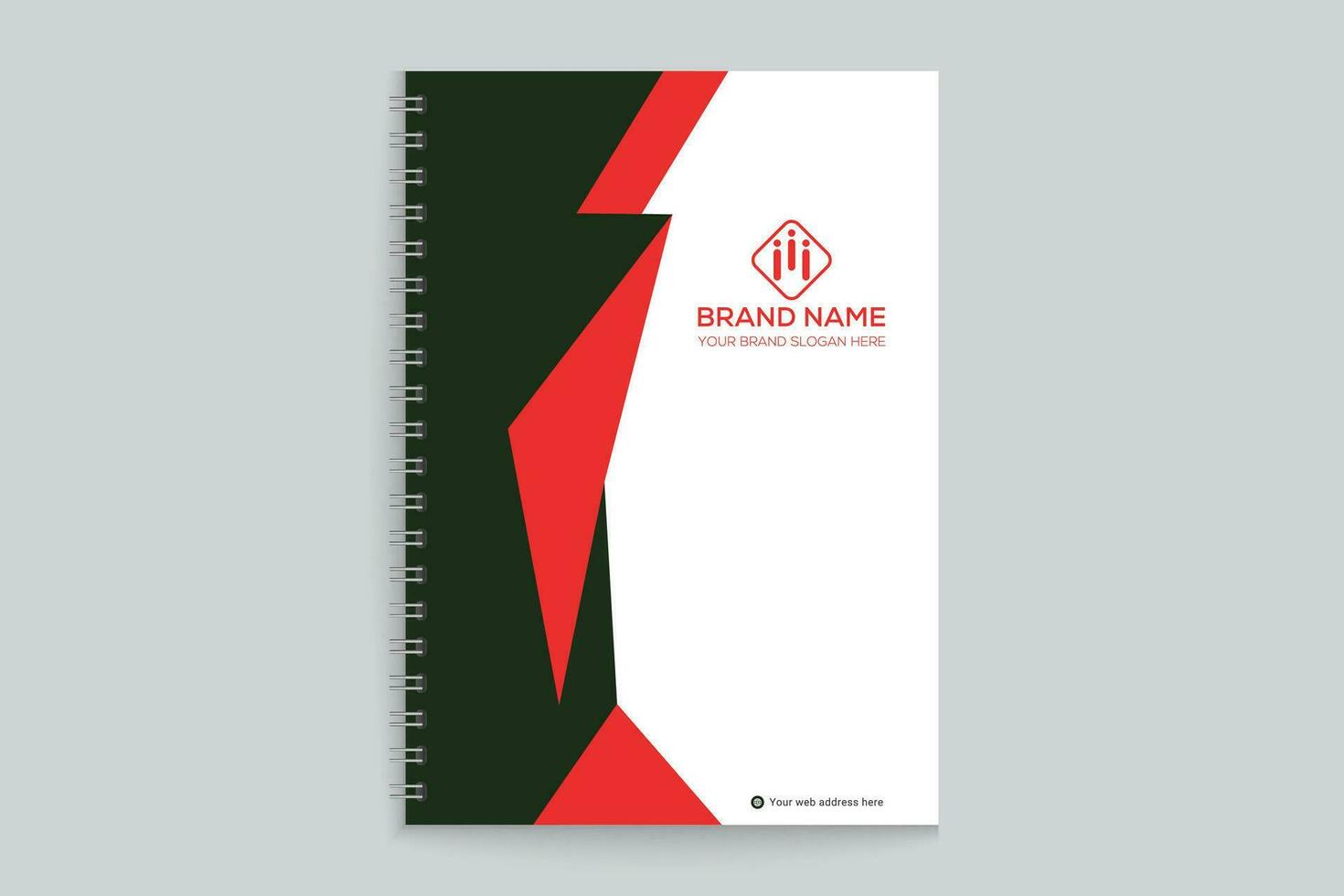 företags- röd och svart Färg anteckningsbok omslag design vektor