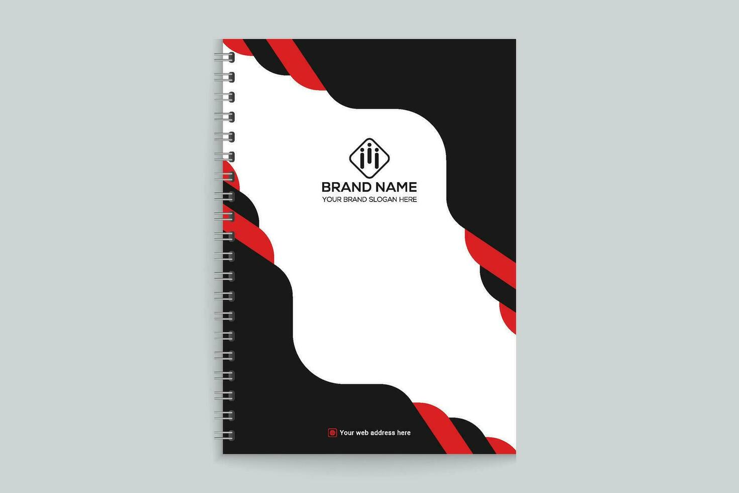 röd och svart Färg anteckningsbok omslag design vektor