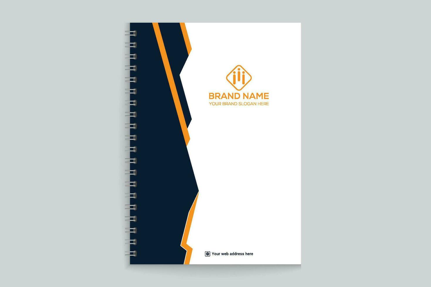 orange elegant företags- anteckningsbok omslag design vektor