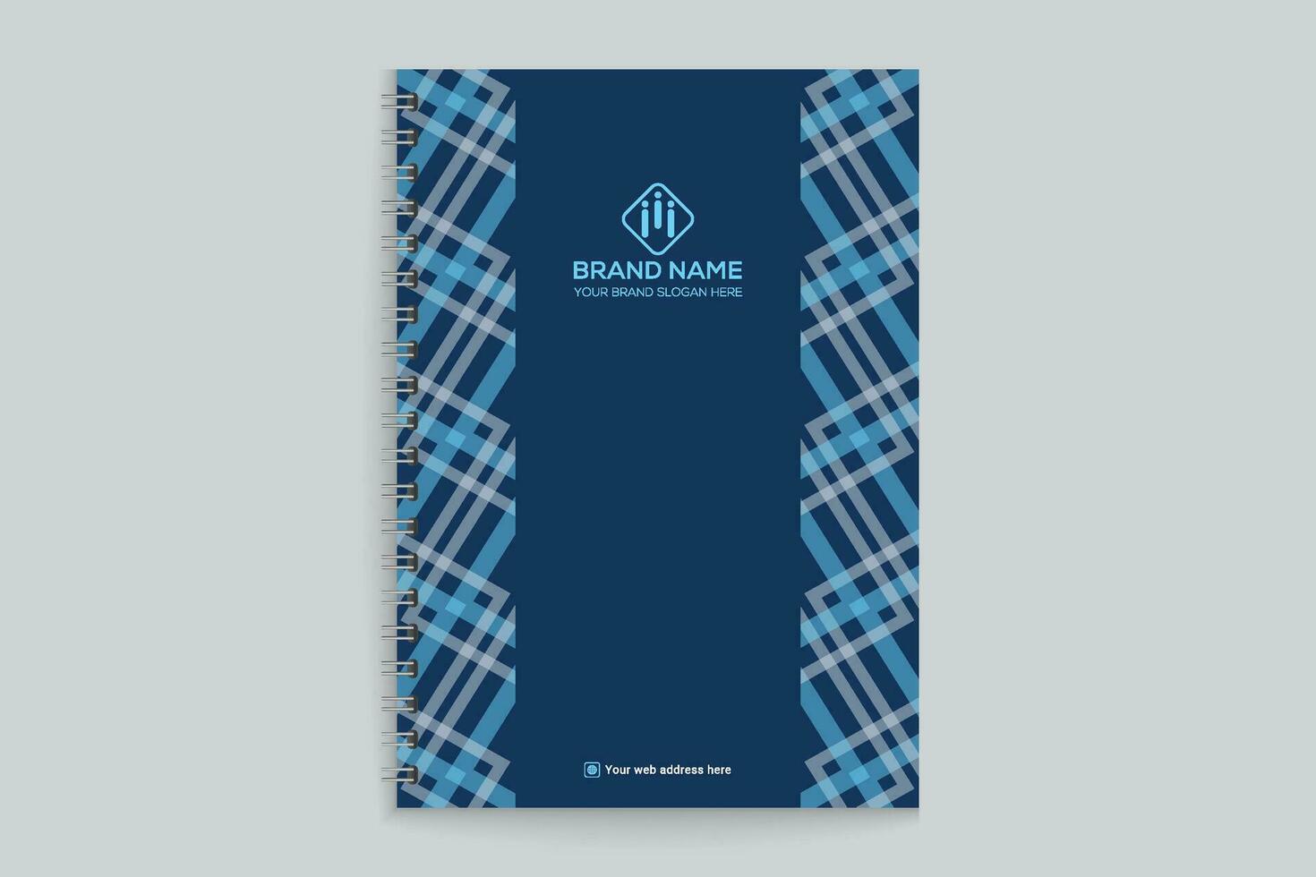 Notizbuch Startseite Design mit Blau Farbe vektor