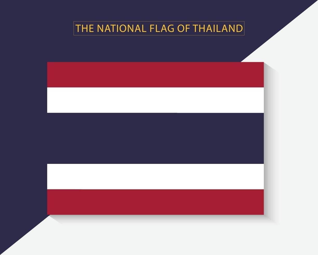 den nationella flaggan för Thailand vektordesign vektor