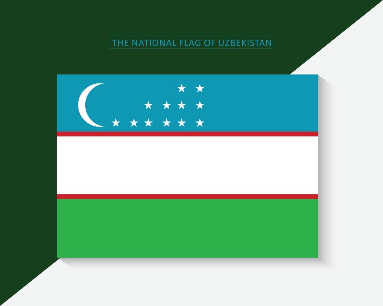 den nationella flaggan för uzbekistan vektordesign vektor